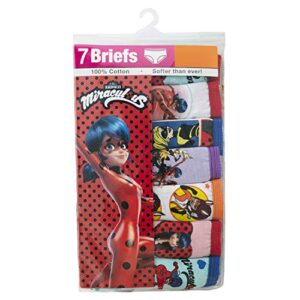 Miraculous Girls' Ladybug 7-Pack Underwear in Sizes 4, 6, 8, Multicolor/Assorted