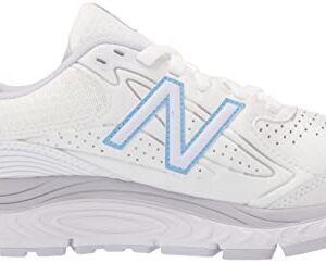 New Balance Women's 840 V3 Walking Shoe, White/Silent Grey, 8.5 X-Wide