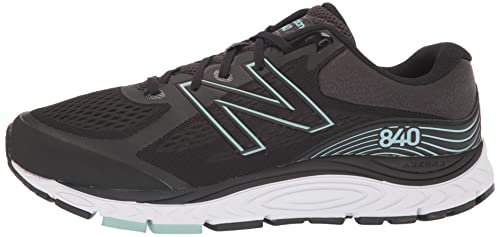 New Balance Women's 840 V5 Running Shoe, Black/Storm Blue, 8 Wide