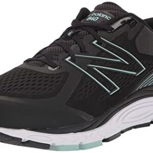 New Balance Women's 840 V5 Running Shoe, Black/Storm Blue, 8 Wide