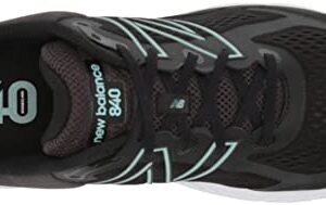 New Balance Women's 840 V5 Running Shoe, Black/Storm Blue, 8 Wide