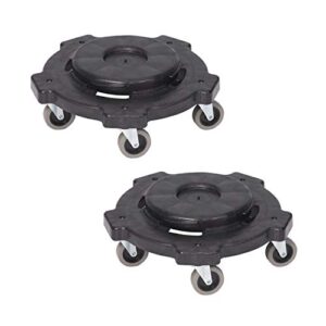 amazoncommercial dolly to fit 32, 44 & 55 gallon round containers, twist on/off, 2-pack, 18.25", black