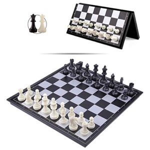 LEAP 12.6“ Magnetic Chess Set Foldable Portable Game Board for Adult Travel Set with 2 Queens