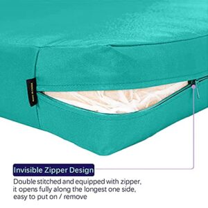 idee-home Patio Cushion Covers Replacement, Outdoor Cushion Slipcovers, Waterproof Chair Seat Cover for Sofa Couch Furniture Outside Zipper Design, 6 Set 22 Inchx20 Inch Peacock Blue