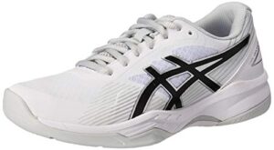asics women's gel-game 8 tennis shoes, 8.5, white/black