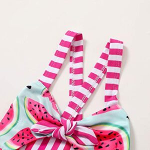 YOUNGER TREE Toddler Baby Girl Summer Clothes Sleeveless Watermelon Print Dress Backless Strap Skirt Outfit (Watermelon, 6-12 M)