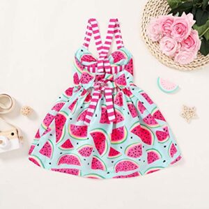 YOUNGER TREE Toddler Baby Girl Summer Clothes Sleeveless Watermelon Print Dress Backless Strap Skirt Outfit (Watermelon, 6-12 M)