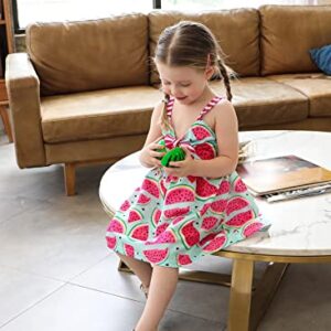 YOUNGER TREE Toddler Baby Girl Summer Clothes Sleeveless Watermelon Print Dress Backless Strap Skirt Outfit (Watermelon, 6-12 M)