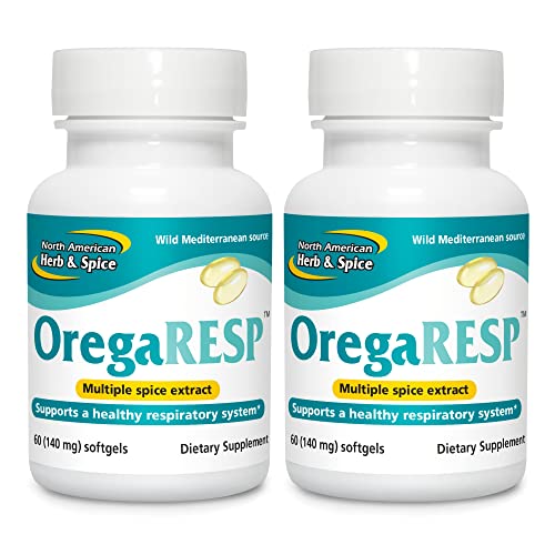 NORTH AMERICAN HERB & SPICE OregaResp P73 - 60 Softgels - Pack of 2 - Supports Immune & Respiratory Health - Multiple Spice Oil Complex with Oreganol P73 Oregano Oil - Non-GMO - 60 Total Servings