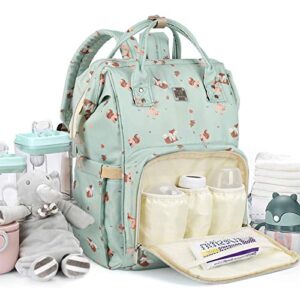 camillemma diaper backpack for mom dad baby care, maternity nappy baby bags for boys girls large green