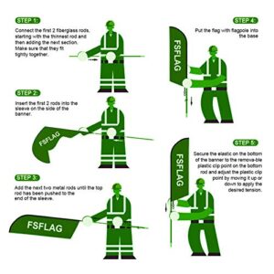 FSFLAG Dispensary Feather Flag Pole Kit 11 Feet, Advertising Swooper Flag with Ground Stake for Dispensary