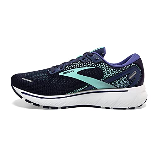 Brooks Women's Ghost 14 Neutral Running Shoe - Peacoat/Yucca/Navy - 8 Medium