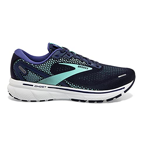 Brooks Women's Ghost 14 Neutral Running Shoe - Peacoat/Yucca/Navy - 8 Medium