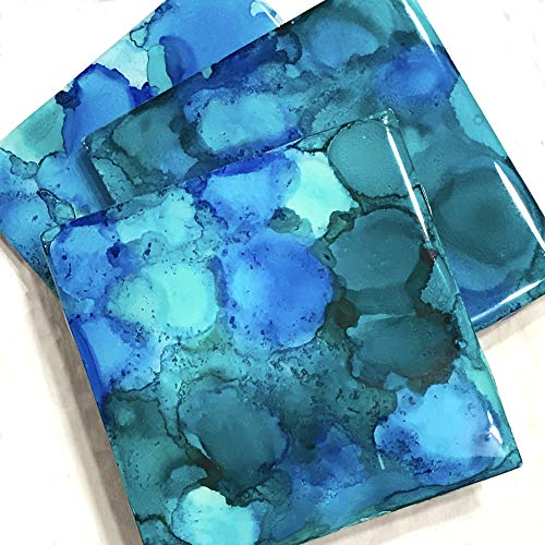 Pixiss Blue Alcohol Inks Set, 5 Shades of Highly Saturated Blue Alcohol Ink, for Resin Petri Dishes, Alcohol Ink Paper, Tumblers, Coasters, Resin Dye