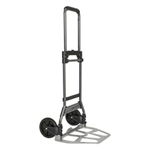 leeyoung folding hand truck and dolly, 264 lb capacity heavy-duty luggage trolley cart with telescoping handle and pp+eva wheels