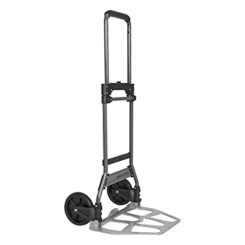 Leeyoung Folding Hand Truck and Dolly, 264 Lb Capacity Heavy-Duty Luggage Trolley Cart with Telescoping Handle and PP+EVA Wheels