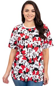 disney womens plus size t-shirt minnie mouse all over print (white, 3x)