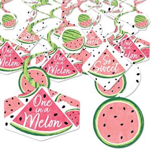 big dot of happiness sweet watermelon - fruit party hanging decor - party decoration swirls - set of 40