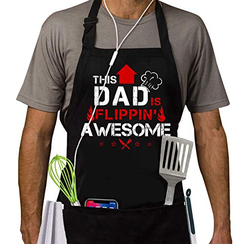 ZOORON Funny BBQ Aprons for Men, Dad Gifts, Gifts for Men, Fathers Day, Birthday Gifts Aprons,Adjustable and Waterproof