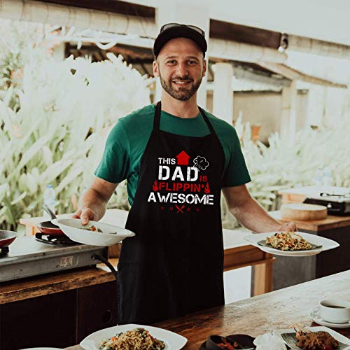 ZOORON Funny BBQ Aprons for Men, Dad Gifts, Gifts for Men, Fathers Day, Birthday Gifts Aprons,Adjustable and Waterproof