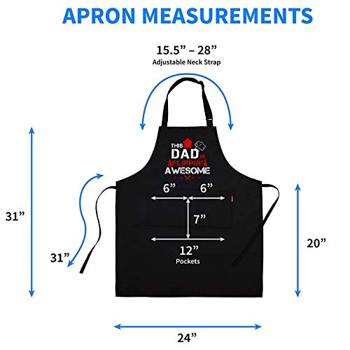 ZOORON Funny BBQ Aprons for Men, Dad Gifts, Gifts for Men, Fathers Day, Birthday Gifts Aprons,Adjustable and Waterproof