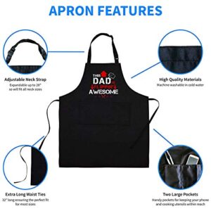 ZOORON Funny BBQ Aprons for Men, Dad Gifts, Gifts for Men, Fathers Day, Birthday Gifts Aprons,Adjustable and Waterproof