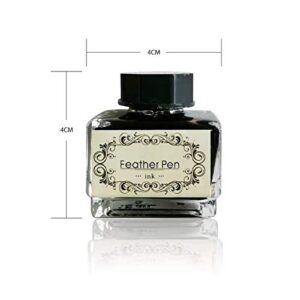 DAWEGAMA Black Calligraphy Ink No Carbon No Blocking Fountain Pen Ink Suitable for Feather Pen Quill Pen Dip Pen Calligraphy Pen Painting Pen 15ml