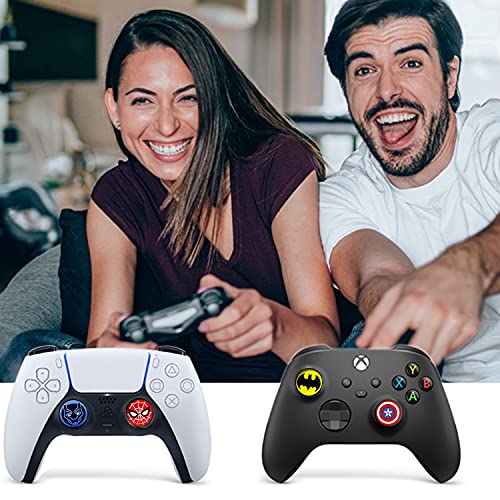 2Pcs Analog Thumb Grip Stick Cover, Wireless Controllers Game Remote Joystick Cap, Fantastic Non-Slip Silicone Handle Protection Cover for PS5/PS4/Xbox one/360/NS PRO (C)