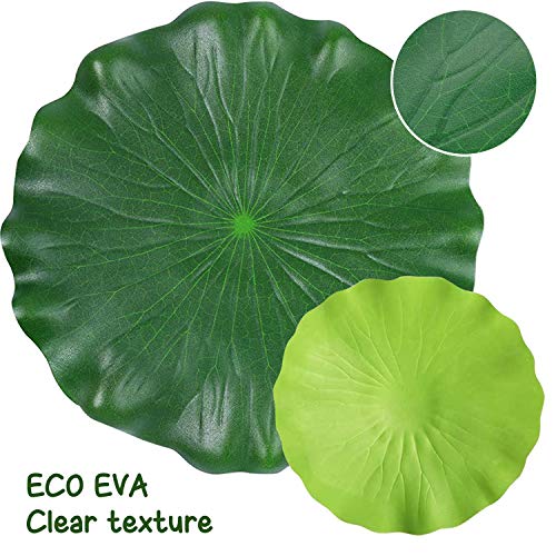 ZAUGONTW 12 Pieces Realistic Lily Pads Leaves, Artificial Floating Foam Lotus Leaves, Water Lily Pads Artificial Foliage Pond Decor for Pond Pool Aquarium Decoration