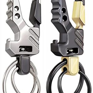 GABOX 2Pcs KeyChains EDC Key Rings Key Chains Bottle Opener Auto Car Keys Tactical Carabiner Keychain with Clip