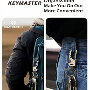 GABOX 2Pcs KeyChains EDC Key Rings Key Chains Bottle Opener Auto Car Keys Tactical Carabiner Keychain with Clip