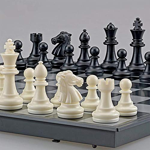 13 Inches Magnetic Travel Chess Set with Folding Chess Board for Beginner, Kids and Adults