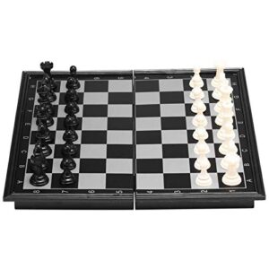 13 Inches Magnetic Travel Chess Set with Folding Chess Board for Beginner, Kids and Adults