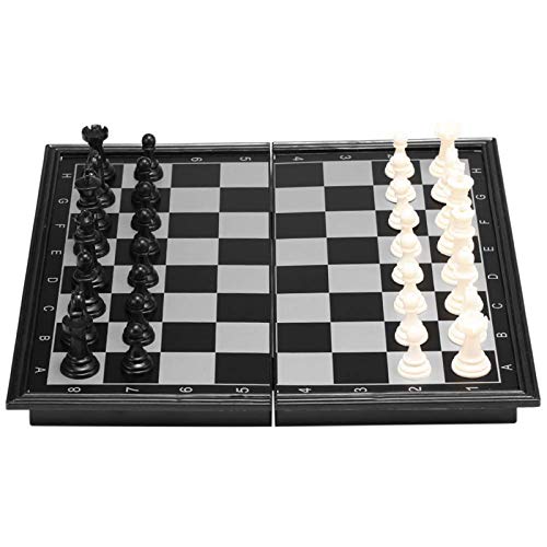 13 Inches Magnetic Travel Chess Set with Folding Chess Board for Beginner, Kids and Adults