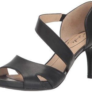 LifeStride Women's Mega Dress Sandal Heeled, Black Patent, 7.5