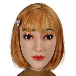 yiqi silicone realistic male to female silicone head mask for crossdresser transgender handmade costumes (ivory white)