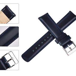 Ritche Genuine 20mm Leather Watch Band for Samsung Galaxy Watch 6 Classic Omega x Swatch Moonswatch Classic Vintage Quick Release Watch Bands for Men Women Compatible with Timex Easy Reader 38mm / Seiko SARB017 / Citizen BN0150-28E / Samsung Galaxy 3 41mm