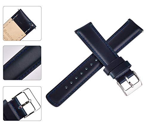 Ritche Genuine 20mm Leather Watch Band for Samsung Galaxy Watch 6 Classic Omega x Swatch Moonswatch Classic Vintage Quick Release Watch Bands for Men Women Compatible with Timex Easy Reader 38mm / Seiko SARB017 / Citizen BN0150-28E / Samsung Galaxy 3 41mm