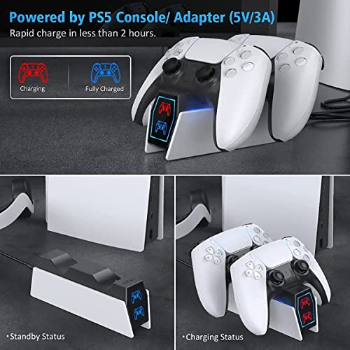 PS5 Charging Station, Playstation 5 PS5 Controller Charger Station with 2 Pack Fast Charging Cords Replacement for Sony DualSense Controller, OIVO PS5 Remote Control Charger, Charging Docking Station