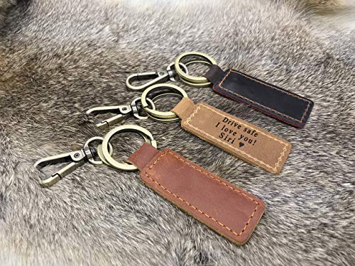 PERSONALIZED Leather KEYCHAIN, Coordinates Key Chain, 3rd Anniversary, Gift for Birthday, Keyfob, Best Gift