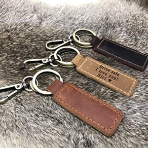 PERSONALIZED Leather KEYCHAIN, Coordinates Key Chain, 3rd Anniversary, Gift for Birthday, Keyfob, Best Gift