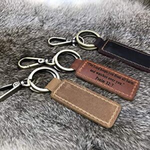 PERSONALIZED Leather KEYCHAIN, Coordinates Key Chain, 3rd Anniversary, Gift for Birthday, Keyfob, Best Gift