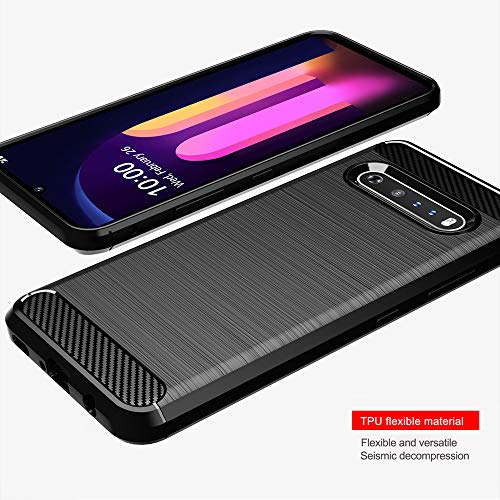 Asuwish Compatible with LG V60 G9 ThinQ Case and Tempered Glass Screen Protector Cover Cell Accessories Slim Soft Silicone Phone Cases for LGV60ThinQ V 60 Thin Q V60ThinQ 60V 5G Women Men Black