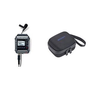 zoom f1-lp lavalier body-pack recorder, audio for video recorder, records to sd card, battery powered, includes lavalier microphone & zoom cbf-1lp carrying case for f1-lp and accessories