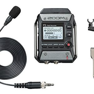 Zoom F1-LP Lavalier Body-Pack Recorder, Audio for Video Recorder, Records to SD Card, Battery Powered, Includes Lavalier Microphone & Zoom CBF-1LP Carrying Case for F1-LP and Accessories