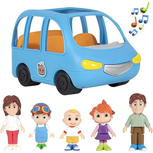 CoComelon Deluxe Family Fun Car, with Sounds - Includes JJ, Mom, Dad, Tomtom, YoYo - Plays Clip of Song, are We There Yet - Toys for Kids, Toddlers, and Preschoolers - Amazon Exclusive