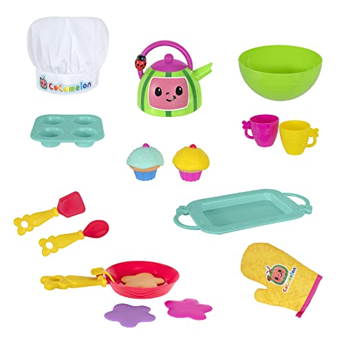 CoComelon Deluxe Feature Roleplay, Little Kitchen - Includes Interactive Kitchen Accessories - Toys for Kids and Preschoolers