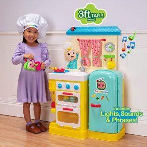 CoComelon Deluxe Feature Roleplay, Little Kitchen - Includes Interactive Kitchen Accessories - Toys for Kids and Preschoolers