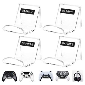 oaprire game controller wall mount holder stand (4 pack) for xbox one ps4 ps5 steam switch pc, universal gamepad controller accessories with 4 cable clips - create exclusive game fortresses - clear