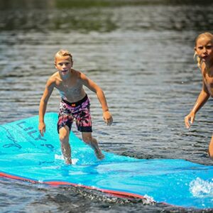 Aqua Lily Pad USA20 All American 20 Foot 2 Layer Water Lake Playground Floating Foam Island Mat with Storage Straps and Pad Protectors, Red and Blue